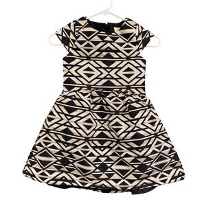 Crazy 8 Girls Dress Size 6‎ Black Gold White Geometric Party Holiday